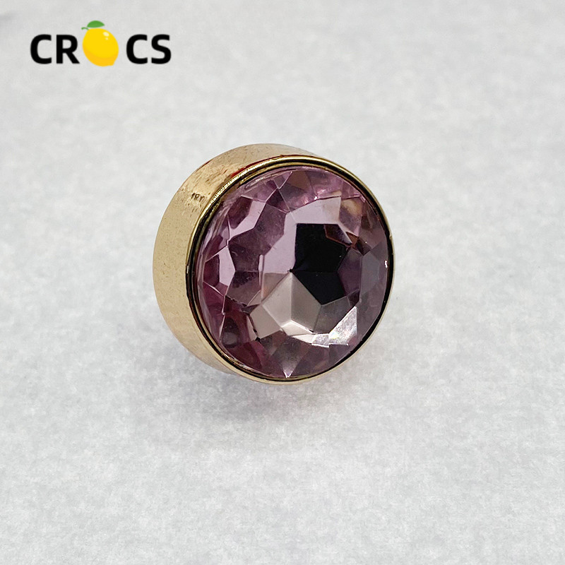หัวเข็มขัดโลหะ รูปดอกไม้ ประดับเพชร สําหรับตกแต่งรองเท้า Crocs DIY