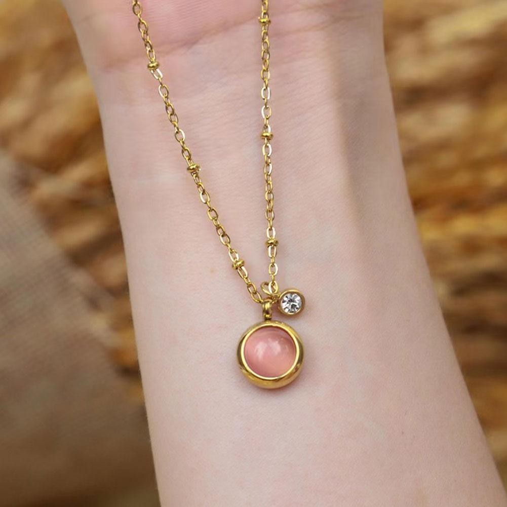 สร้อยคอไทเทเนียม จี้รูปตาแมว ประดับกระดูก หรูหรา แฟชั่นฤดูร้อน สําหรับผู้หญิง