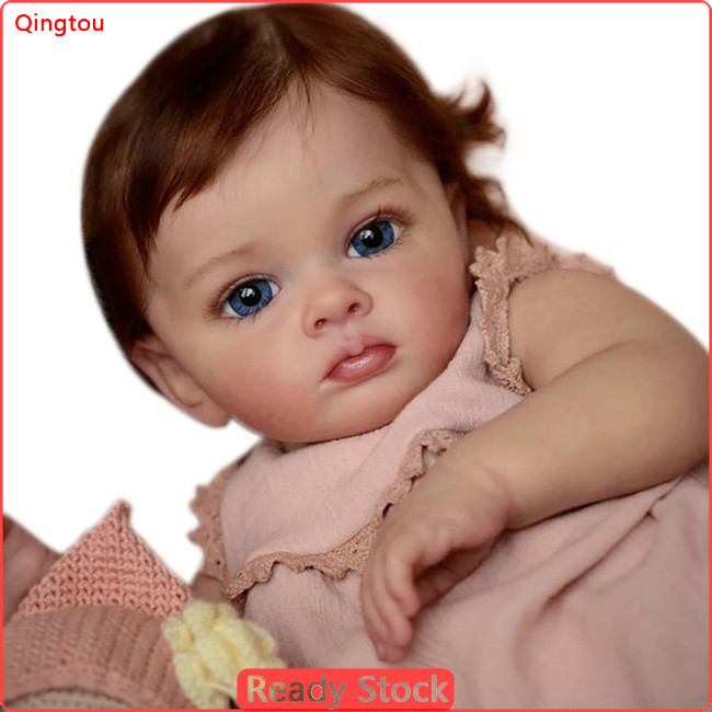 Qtou ตุ๊กตาเด็กทารกเสมือนจริง แบบซิลิโคน ขยับได้ แฮนด์เมด ขนาด 55 ซม. 60 ซม.
