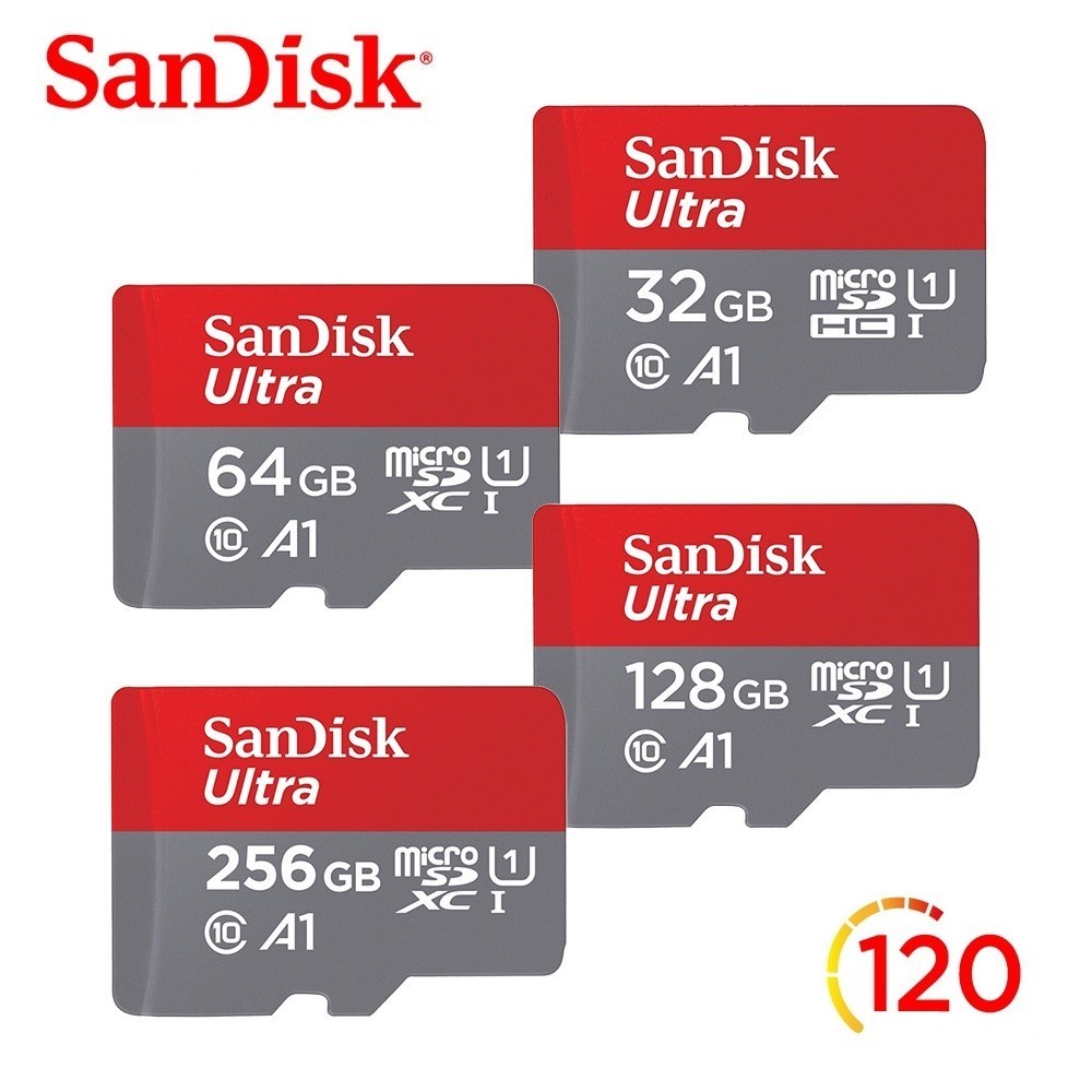 Sandisk Ultra Micro SD Card 128GB 256GB SDXC Class10 A1 Speed 140mb/s, 150mb/s (SDSQUAB)