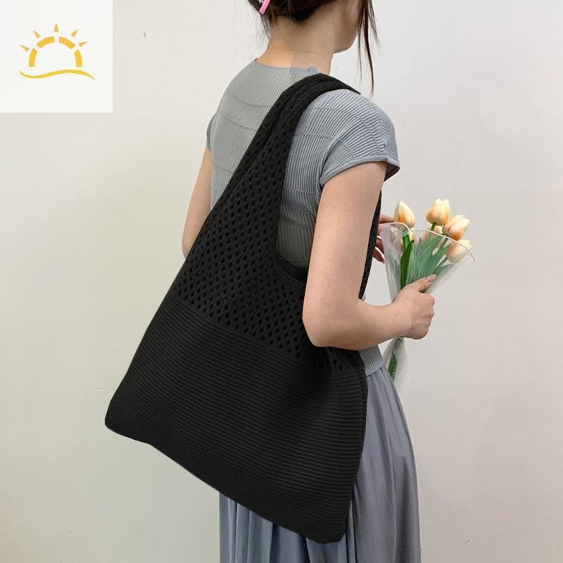[WI] Summer Beach Party Bag Purses Shopper Sac Satchel Female Vintage Hollowed Out กระเป๋าถักกระเป๋าสะพายสตรี Tote Bag TH
