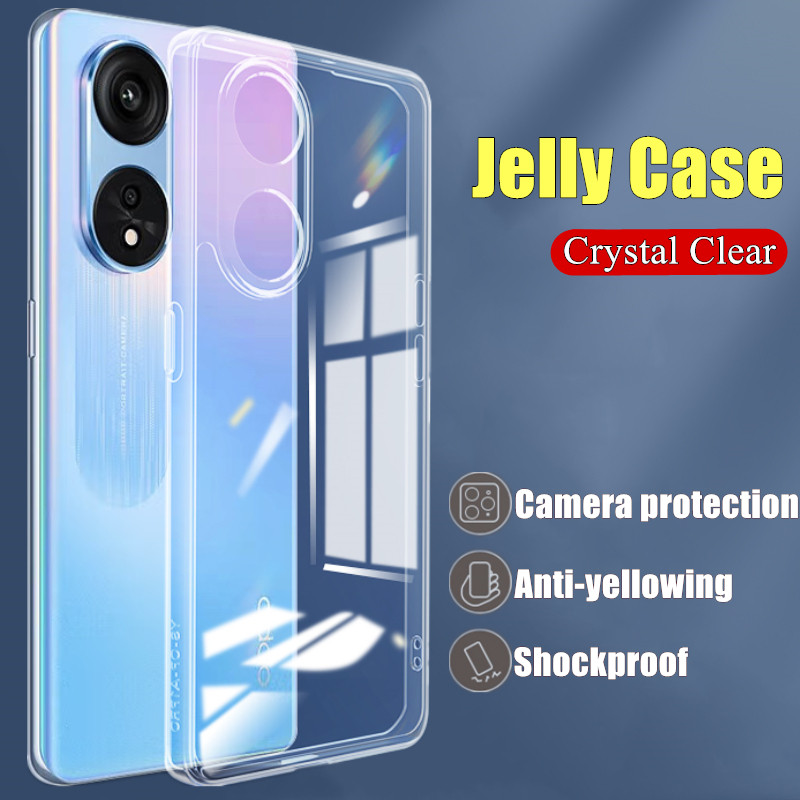 สําหรับ OPPO A78 5G CPH2483 CPH2495 ป้องกันกล้องซิลิโคนโปร่งใสนุ่มฝาครอบ Yellowing-Resistant Crystal Clear Jelly Case