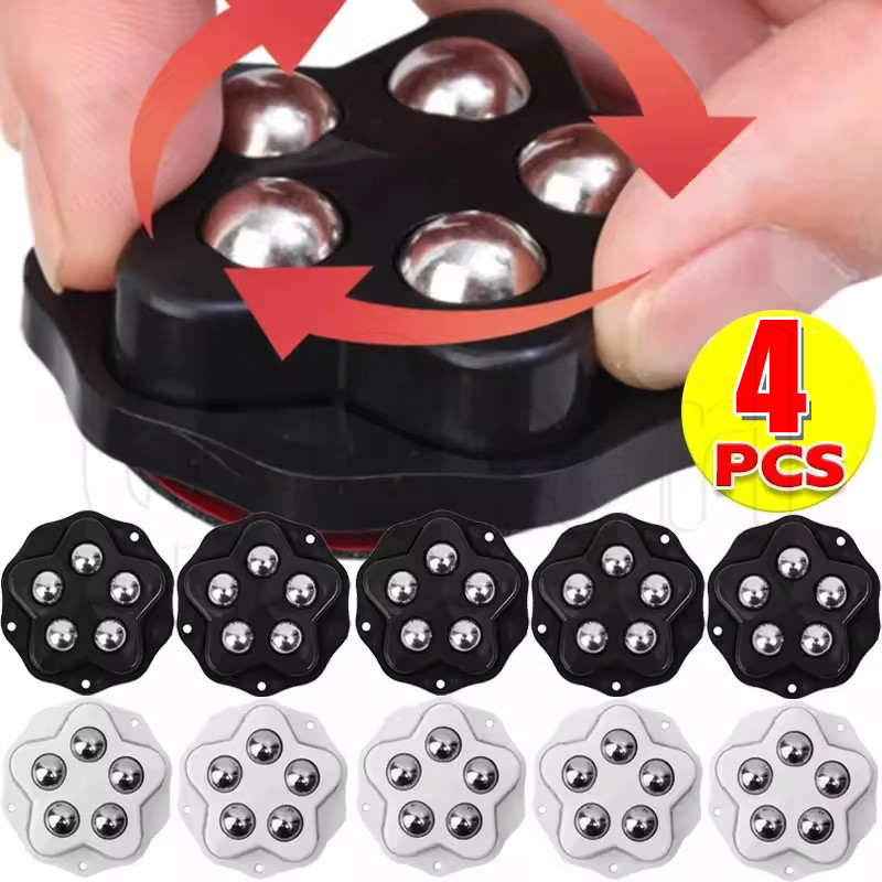 4ชิ้นล้อสากล-อุปกรณ์ฮาร์ดแวร์-รอกขนาดเล็กในครัวเรือน-เฟอร์นิเจอร์360° ล้อหมุนได้-กล่องเก็บของล้อเลื่อน-ลูกกลิ้งโต๊ะข้างเตียง-ลดเสียงรบกวนมีกาวในตัว