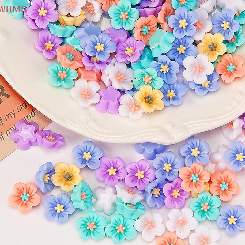 (WHMS) 50 ชิ้น 3D ดอกไม้ Lotus Rose Flatback Planar อุปกรณ์เรซิน DIY Craft โทรศัพท์แพทช์ศิลปะวัสดุ