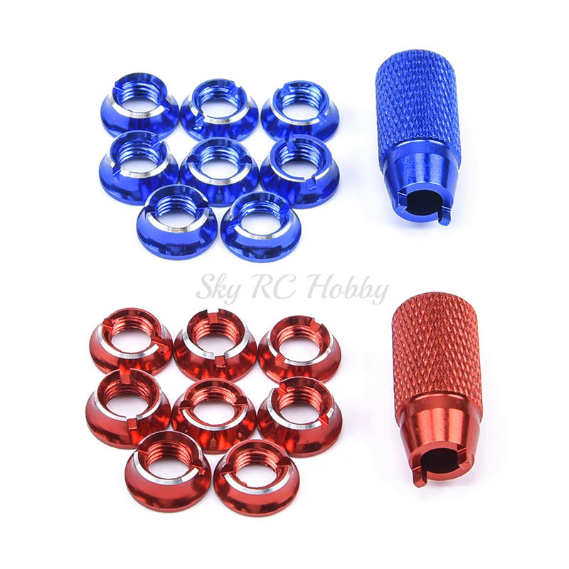 KS เครื่องส่งสัญญาณวิทยุอลูมิเนียมอัลลอยด์สวิทช์ Fixed Nut & ติดตั้ง Spanner สำหรับ RadioLink Futaba