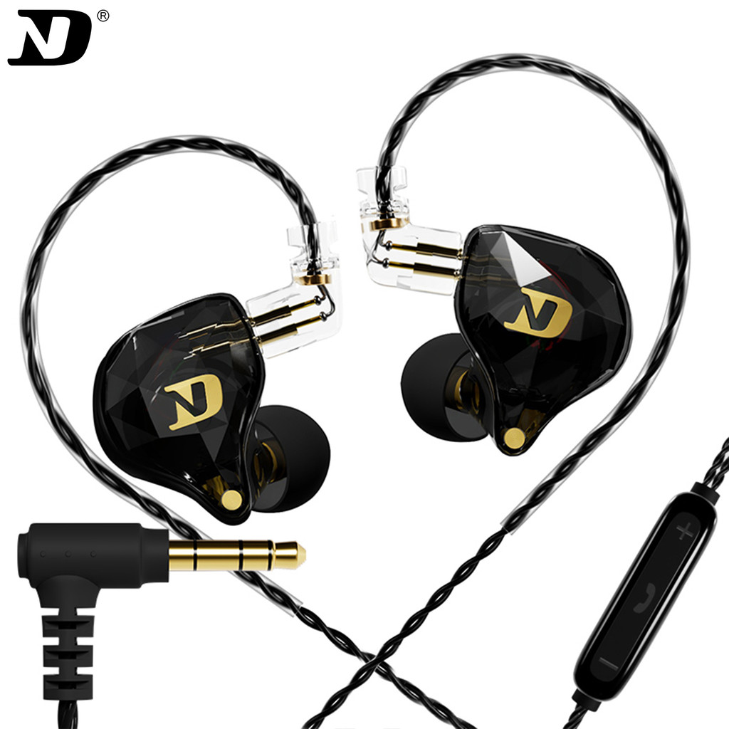 Nd NX2 HIFI หูฟังสเตอริโอแบบไดนามิกเบสหนักแน่นในหู Monitor หูฟังกีฬาเสียงรบกวน Cancelling ชุดหูฟังที่ถอดออกได้สาย