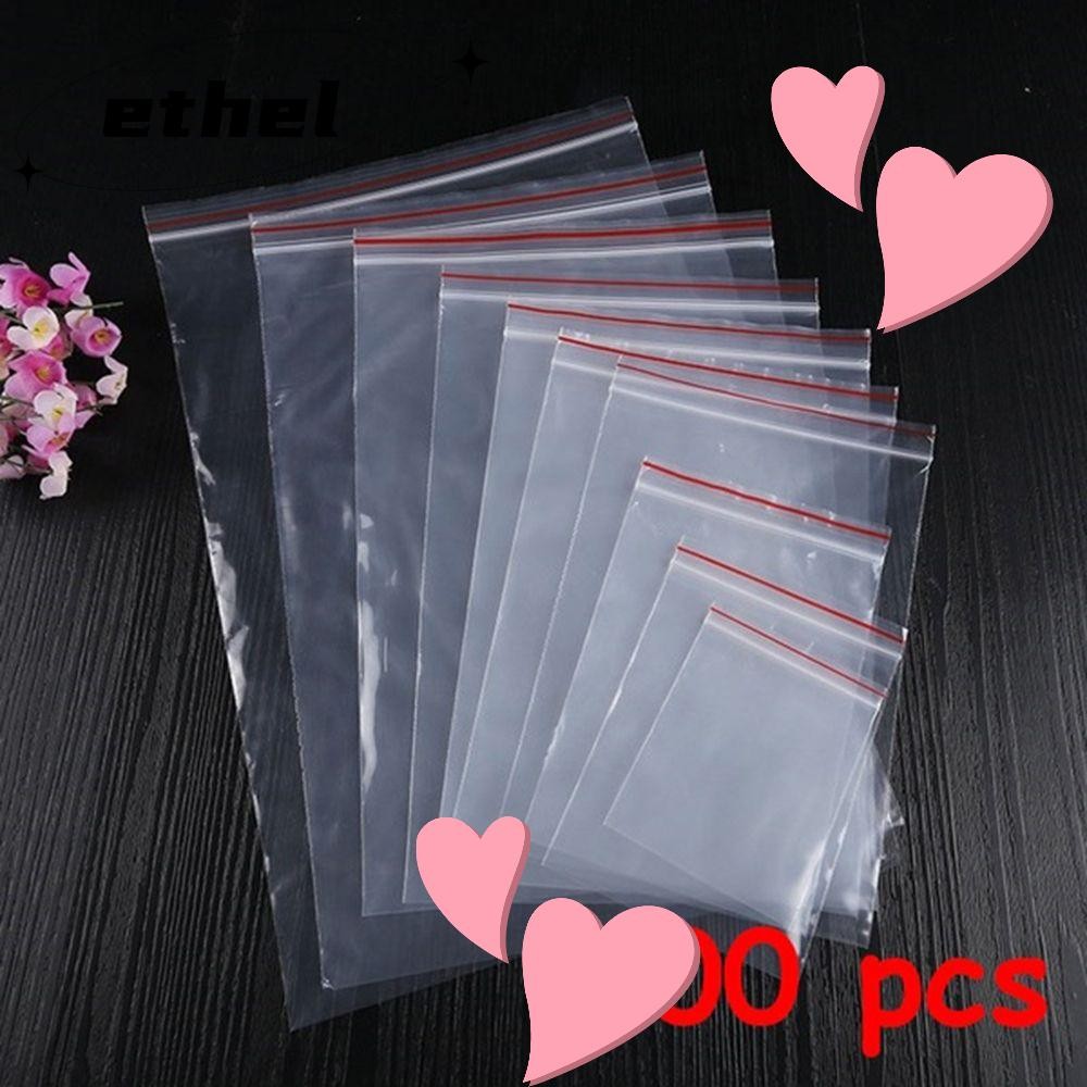 Ethel1 100 ชิ้น/แพ็คบรรจุภัณฑ์พลาสติก Mini Reclosable Poly
