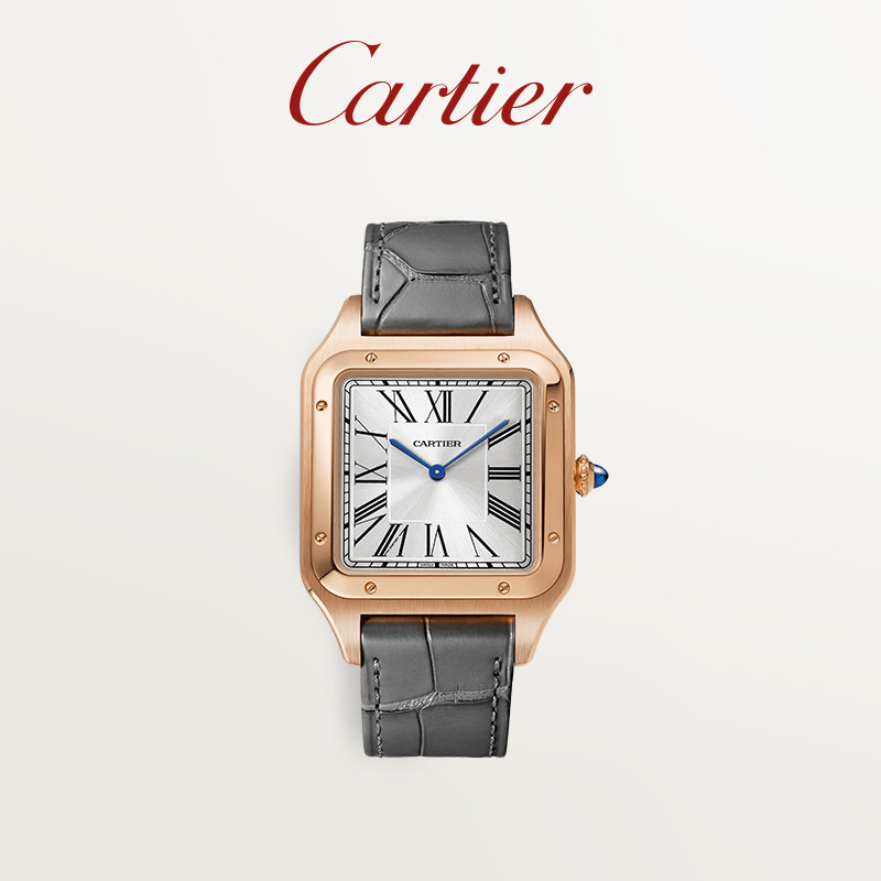Cartier Cartier Santos-Dumont นาฬิกาข้อมือสายหนัง สีโรสโกลด์