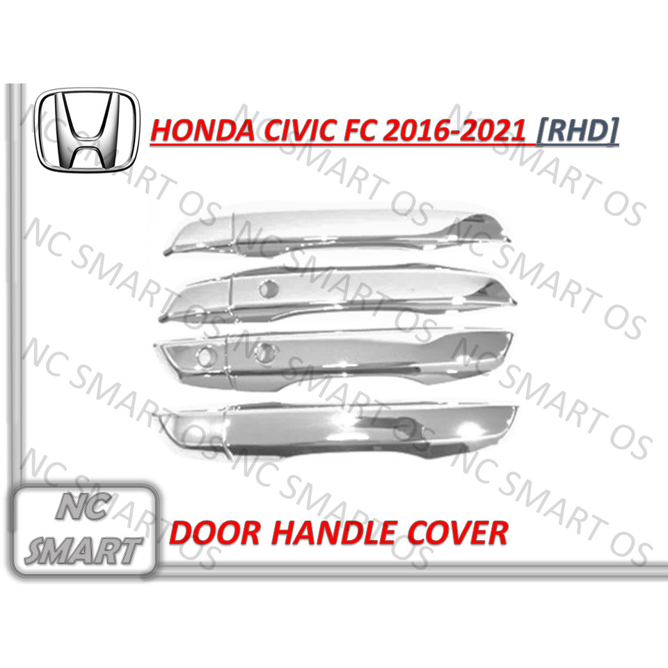 ฝาครอบมือจับประตูโครเมี่ยม วัสดุ ABS สําหรับ Honda Civic Fc 2016-2020