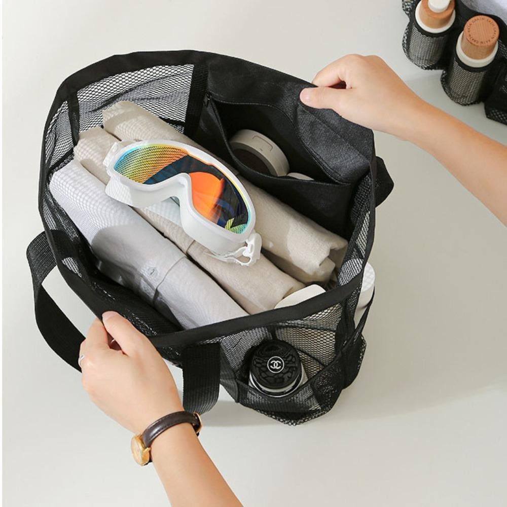 กระเป๋าเครื่องสำอางพับเก็บได้ พร้อมตาข่ายระบายอากาศ ขนาดใหญ่ สะดวกพกพา เหมาะสำหรับใช้ทั้งในห้องแต่งตัวและการเดินทาง - รูปที่ 3
