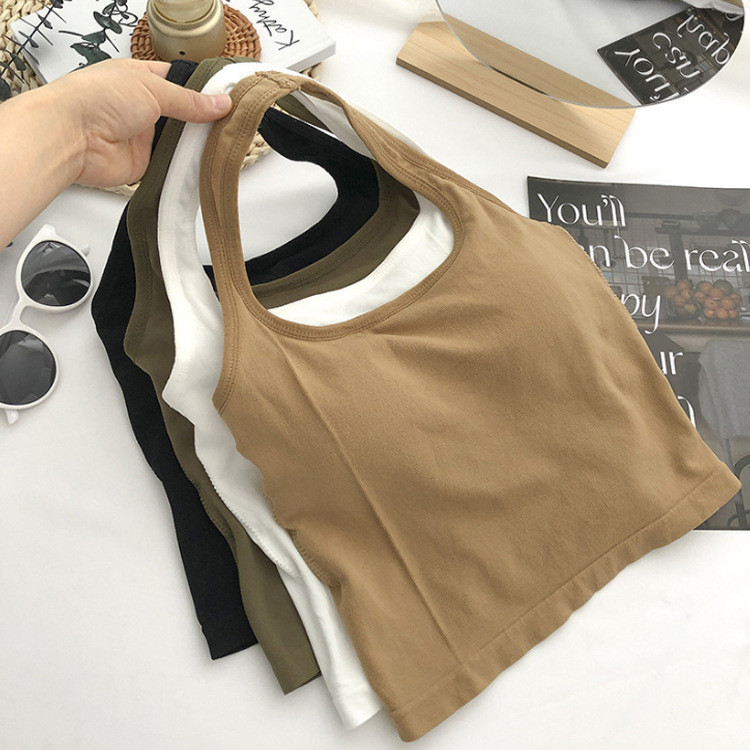 เสื้อกล้ามเซ็กซี่สีพื้น ครอบตัดด้านบน【550】
