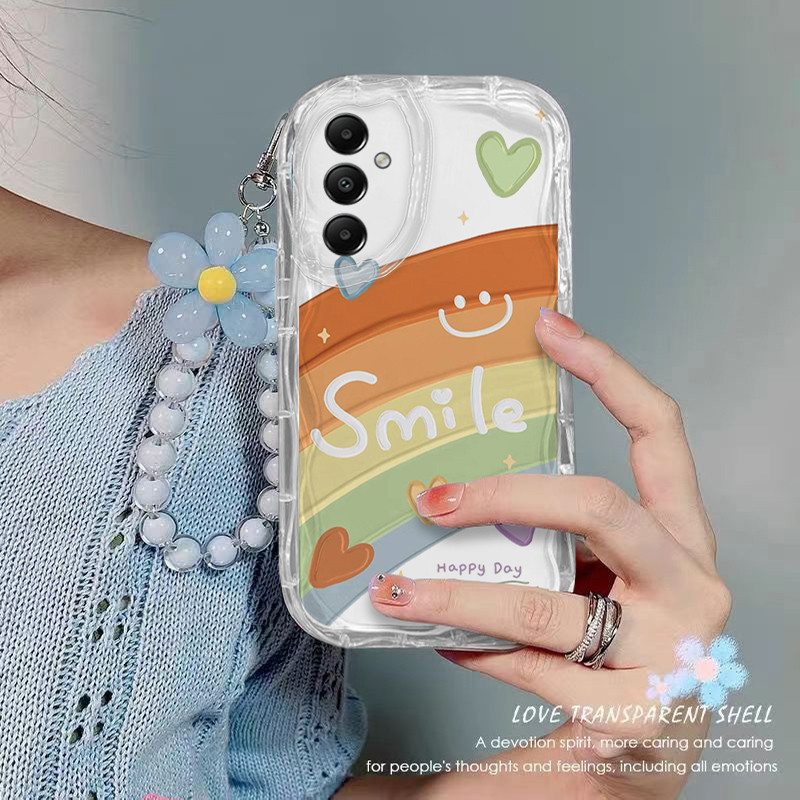 เคส Samsung A15 A05S A14 A24 A34 A54 5G 4G ใส เคสโทรศัพท์ นิ่ม ความรู้สึกสูง หยัก บริสุทธิ์ และสด ดอกไม้ แฟชั่น เคสโทรศัพท์ใส