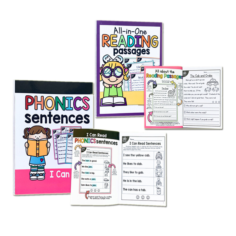 103 Pages /English Exercise Book Reading Passages Practice Book Educational Kids Games for Children