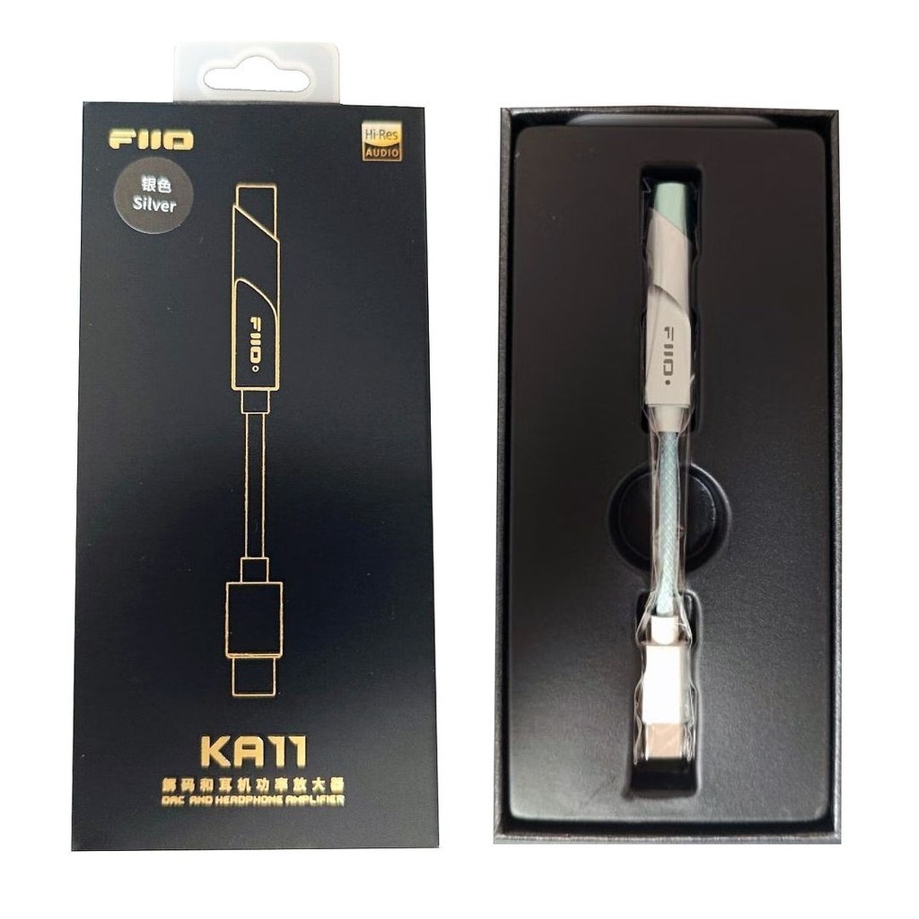 FiiO KA11 DAC and Headphone Amplifier (USB Type-C, Silver) for iPhone,Android,PC,Mac
