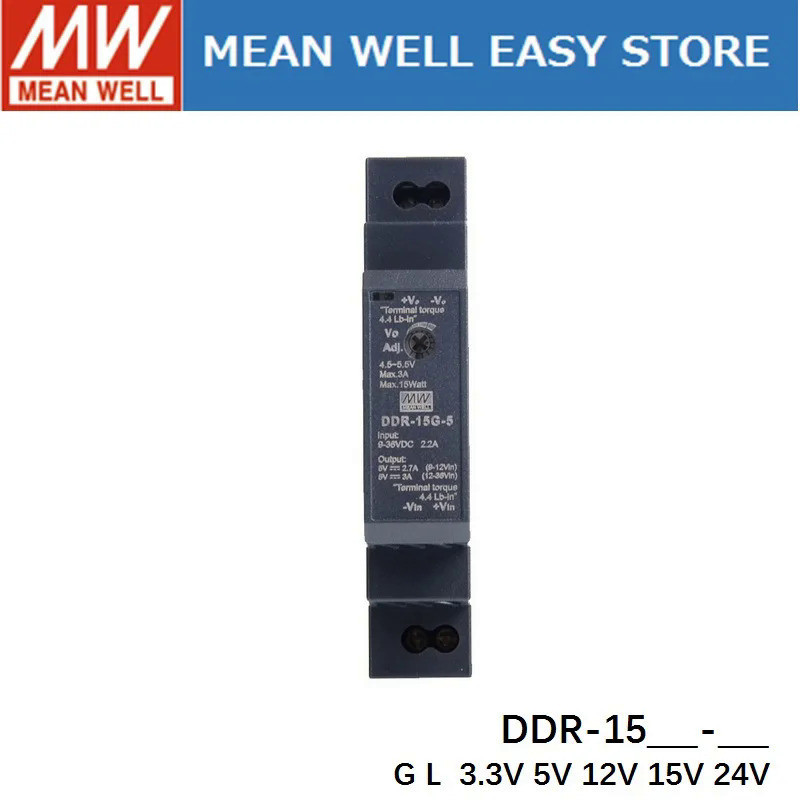 MEAN WELL DDR-15L DDR-15L-3.3 DDR-15L-5 DDR-15L-12 DDR-15L-15 DDR-15L-24 MEAN WELL DDR 15L 15W