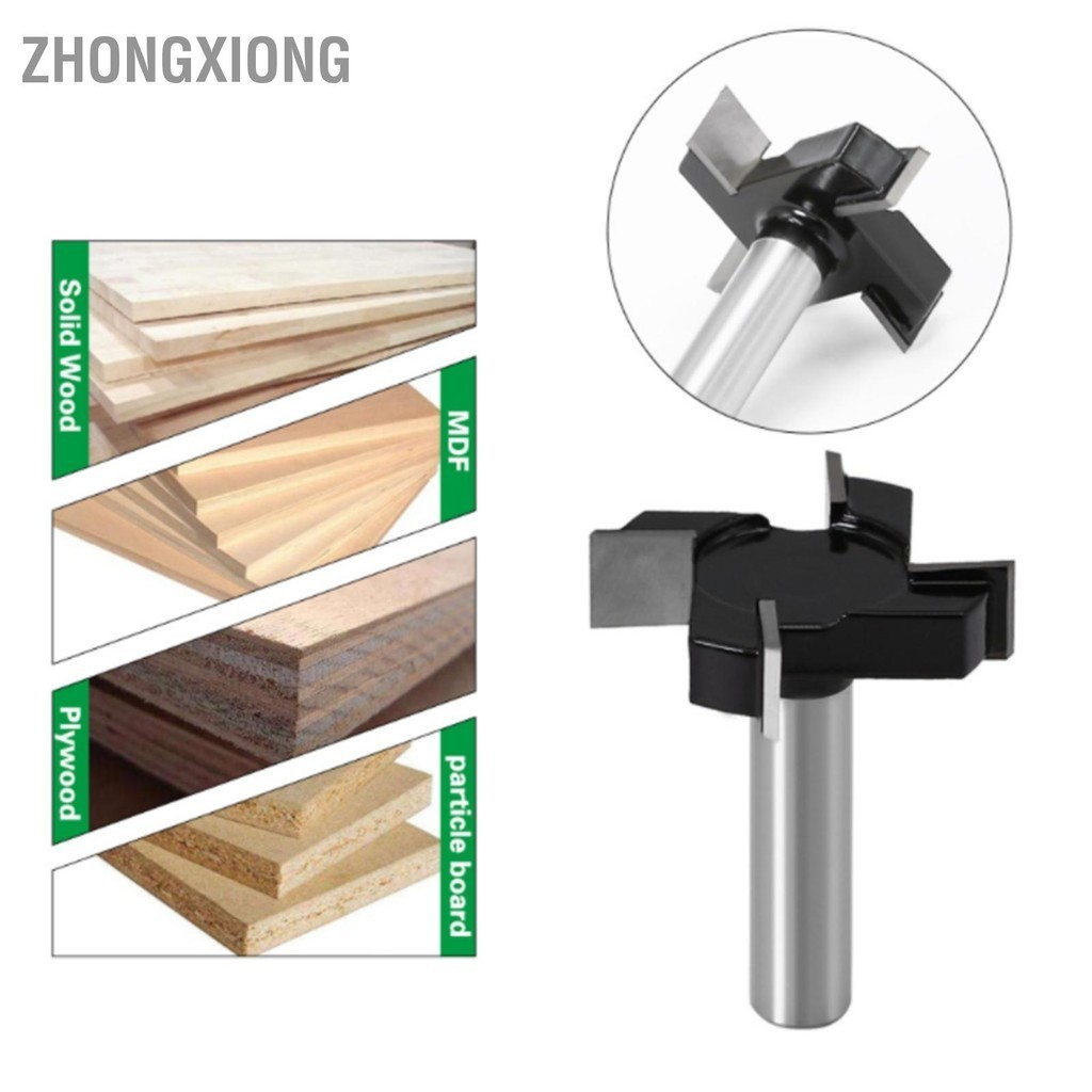 ZhongXiong Planer Router Bits 1/2in Shank CNC Spoilboard Surfacing Routers Bit เครื่องตัดไม้