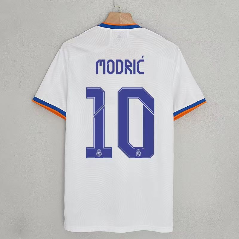 เสื้อกีฬาแขนสั้น ลายทีม Real Madrid jersey 21-22 season Champions League ชุดเหย้า 9 Benzema เลขที่. เครื่องแบบฟุตบอล Modric No. 7 c Ronaldo จํานวน 10 ชิ้น