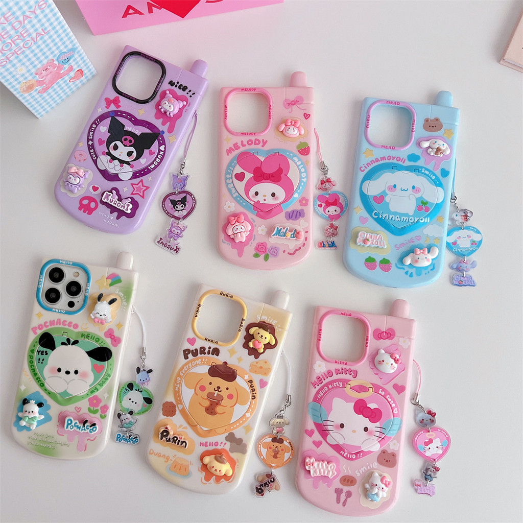 เคสโทรศัพท์มือถือแบบกระจก ฝาพับ ลายการ์ตูนพี่ใหญ่ สําหรับ iPhone 11 12 12Pro 12Promax 13 13Pro 13Promax 14 14Pro 14Promax 15 15Pro 15Promax 15Pro