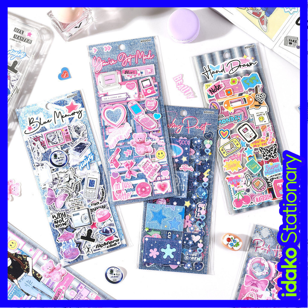 สติกเกอร์ ลาย Idako AGUGU SS997 สไตล์เกาหลี สําหรับตกแต่งสมุด DIY