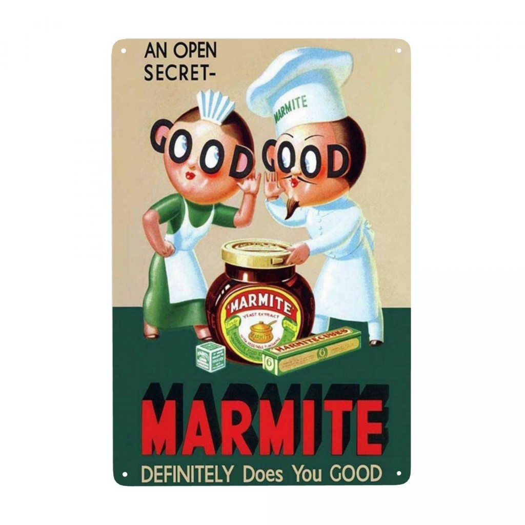 Marmite NOSTALGIC ป้ายโลหะดีบุก ลายบ้าน คาเฟ่ ผับ เบียร์ 8X12 นิ้ว สไตล์วินเทจ สําหรับตกแต่งผนังบ้าน บาร์ ห้อง