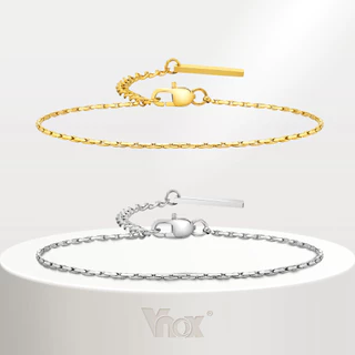 Vnox สร้อยข้อมือโซ่ค้อนทอง 18K แบบบาง กันแพ้ เครื่องประดับ สําหรับผู้หญิง ผู้ชาย