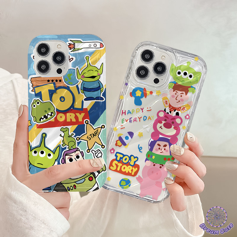 การ์ตูนของเล่นเรื่องราวน่ารักเคสสตรอเบอร์รี่หมีใช้ได้กับ iPhone 11 15 12 14 13 Pro Max XR 6s 15 6 8 7 Plus X XS Max SE