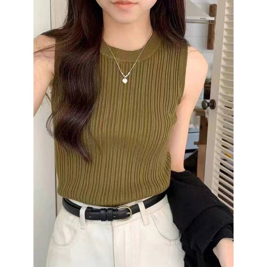 Balamy พร้อมส่ง เสื้อคอกลม ผ้าถัก พลัสไซซ์ แฟชั่นฤดูร้อน สําหรับผู้หญิง