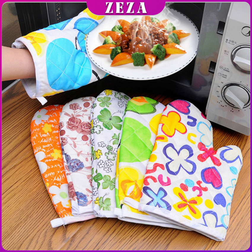 ZEZA ถุงมือกันความร้อน ถุงมือไมโครเวฟ จัดเก็บสะดวก จัดส่งคละลาย Cooking gloves