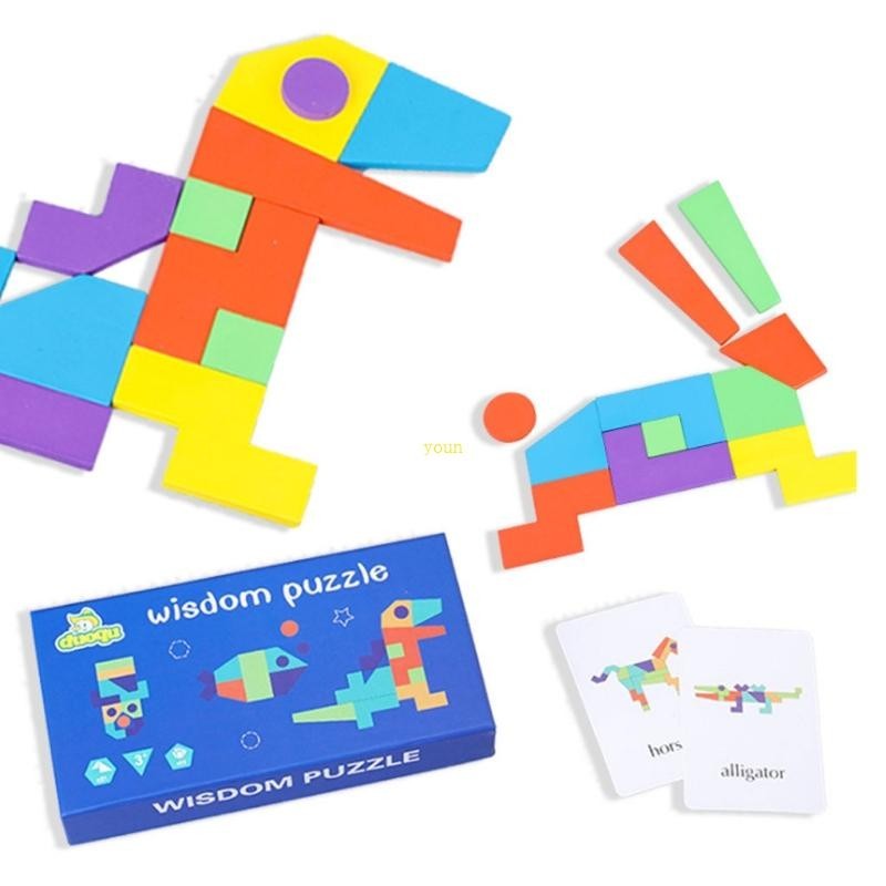 Youn Montessori เกมแทนแกรม ของเล่นเสริมการเรียนรู้เด็ก