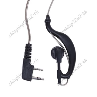 ชุดหูฟังไมโครโฟน 2 Pin PTT สีดํา สําหรับวิทยุ Kenwood QUANSHENG PUXING WOUXUN HYT TYT TH UV5R