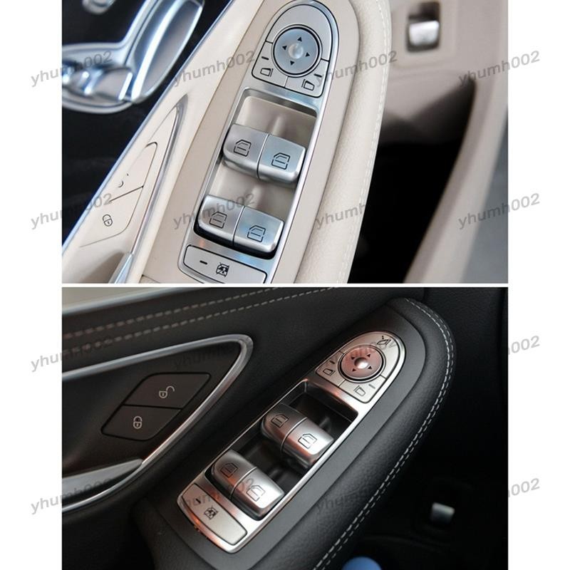 [yhumh002] ปุ่มสวิตช์ควบคุมหน้าต่างประตูรถยนต์ สําหรับ Mercedes-Benz C Class W205 GLC W253 4 ชิ้น - รูปที่ 6
