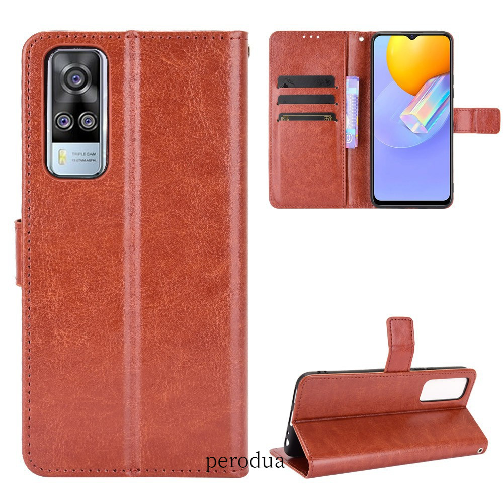 เคสโทรศัพท์มือถือหนัง PU ฝาพับ พร้อมช่องใส่บัตร สําหรับ Vivo Y31 Y31 Y31 Y31 2021