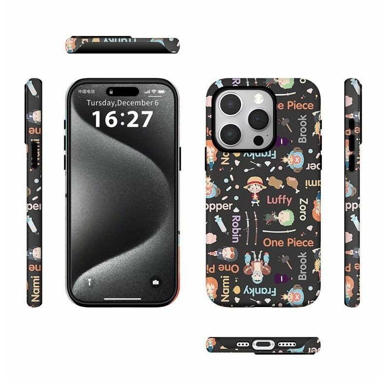 เคสโทรศัพท์มือถือแบบแข็ง สองชั้น กันกระแทก ลายลูฟี่ One Piece สีวาว สําหรับ iPhone15 14 13 12 11 15promax 14plus X XR XS XSMAX 12pro 7 8plus ราคา ถูกที่สุด ดีลบีเคเค แกลเลอรีภาพที่ 5