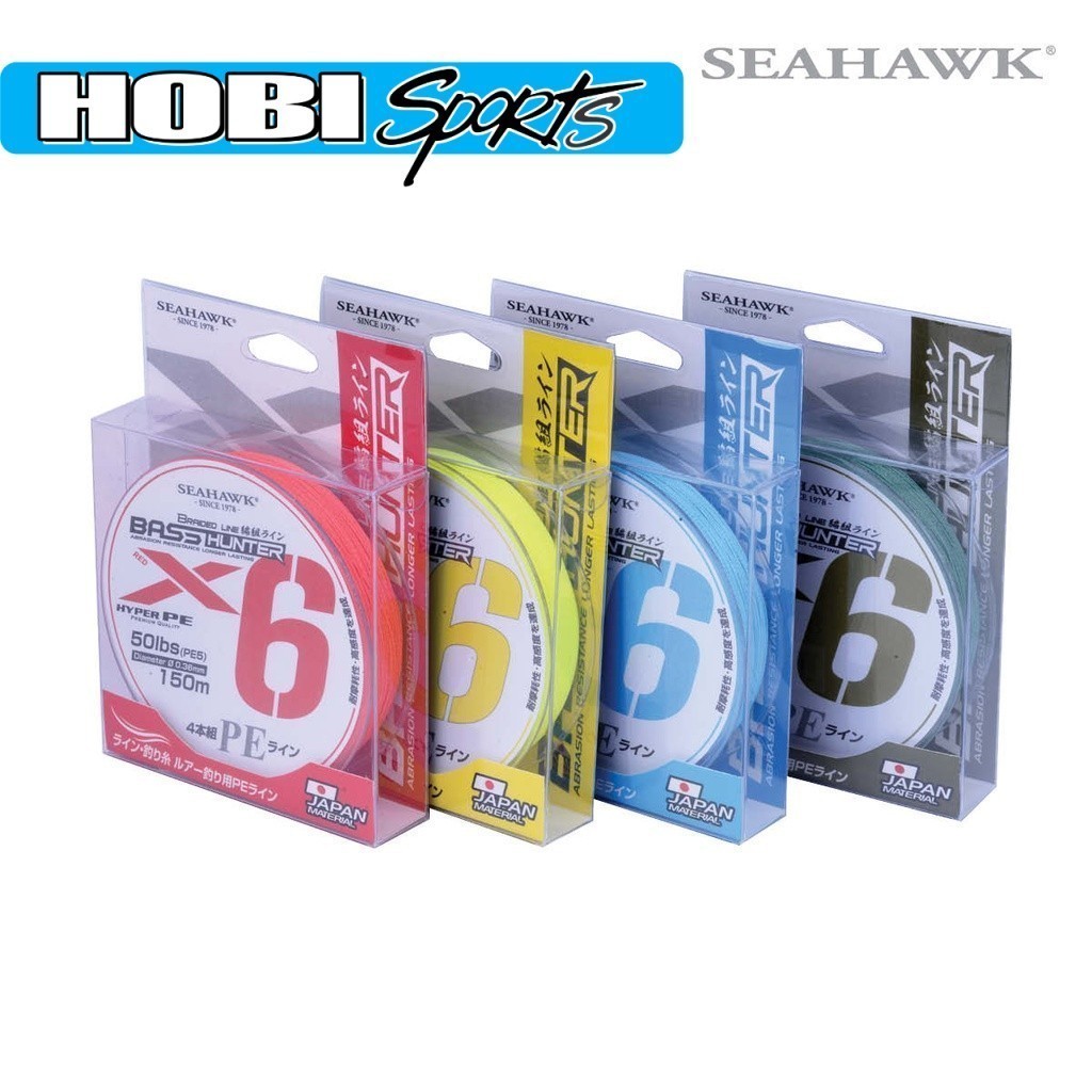 Seahawk Braided ( )SEAHWK LINES BRAIDED - BASS HUNTER X6 [[150M ❗❗ ]]