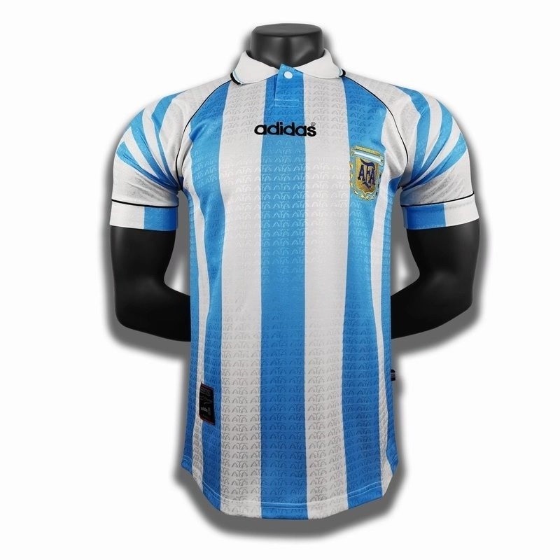 เสื้อกีฬาแขนสั้น ลายทีมชาติฟุตบอล Argentina 1994 96 Season ชุดเหย้า คุณภาพสูง สไตล์เรโทร สําหรับผู้ชาย