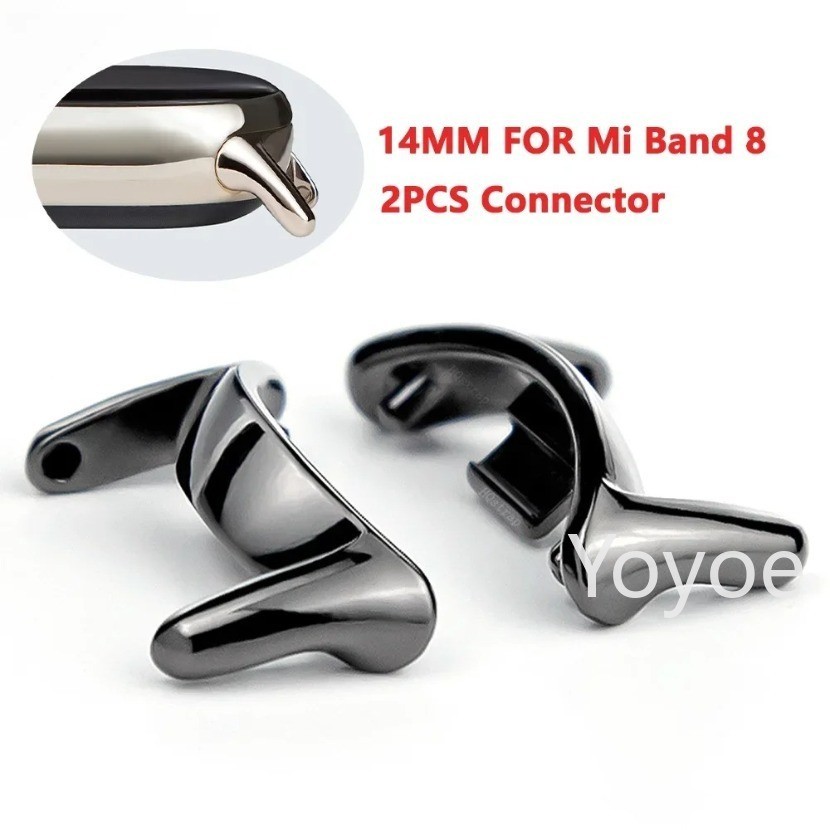2PCS สายนาฬิกาอะแดปเตอร์เปลี่ยนโลหะ Connector Link สิ่งที่แนบมาสําหรับ Xiaomi Mi Band 10 9 8 สร้อยข้อมืออุปกรณ์เสริม