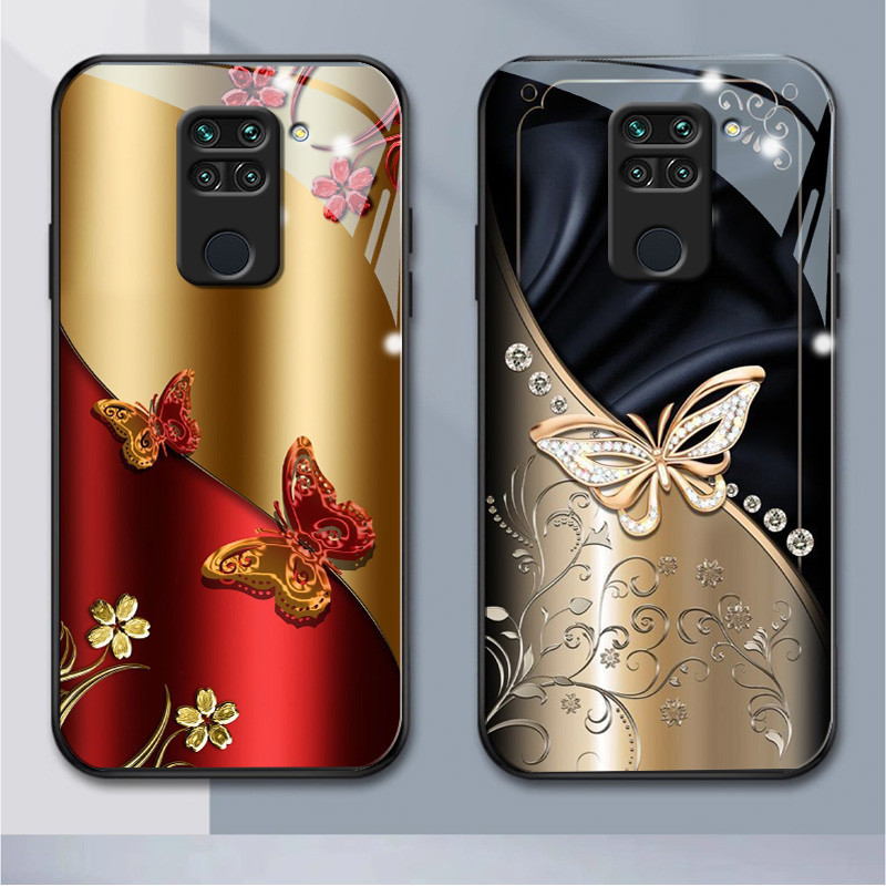 เคสโทรศัพท์มือถือแบบแก้ว ลายผีเสื้อ สําหรับ xiaomi Pocox2 F2pro F3M3pro F3GT F4 M3 M5 X3GT X4GT X55G