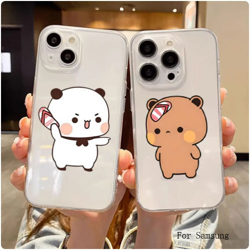 เคสโทรศัพท์มือถือแบบนิ่ม ใส ลายหมีน่ารัก สําหรับ Samsung A16 A06 A55 A54 A35 A15 A05 A05s A53 A52 A51 A50 A30 A31 A32 A33 5G A34 A10 A11 A12 A13 A14 4G 5G