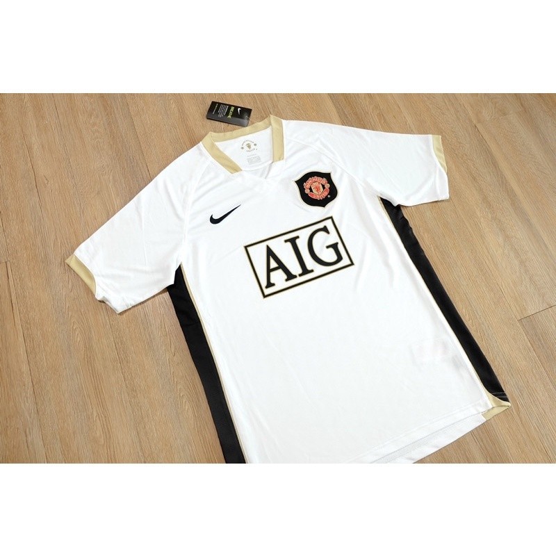 Manchester United 2006/07 Away Jersey เสื้อบอลแมนยูย้อนยุค เสื้อแมนยูย้อนยุค white gold