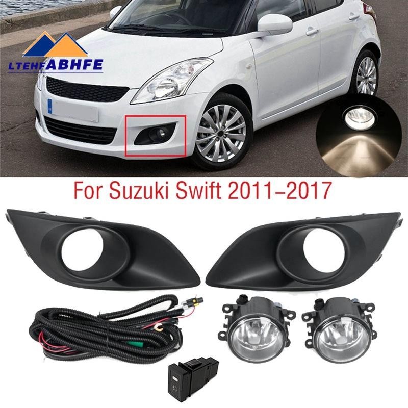 『ltehfabhfe』ฝาครอบไฟตัดหมอกฮาโลเจน กันชนหน้ารถยนต์ พลาสติก สีดํา สําหรับ Suzuki Swift 2011-2017