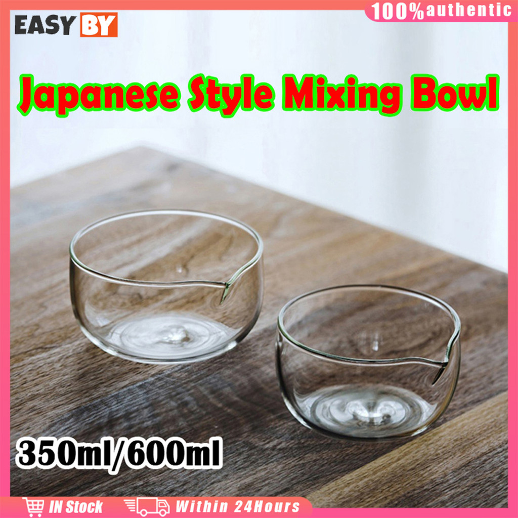 จัดส่งรวดเร็ว 600ML.ชามสลัดแก้วใส salad bowl ถ้วยชงมัทฉะมีปาก Matcha bow  สีใส