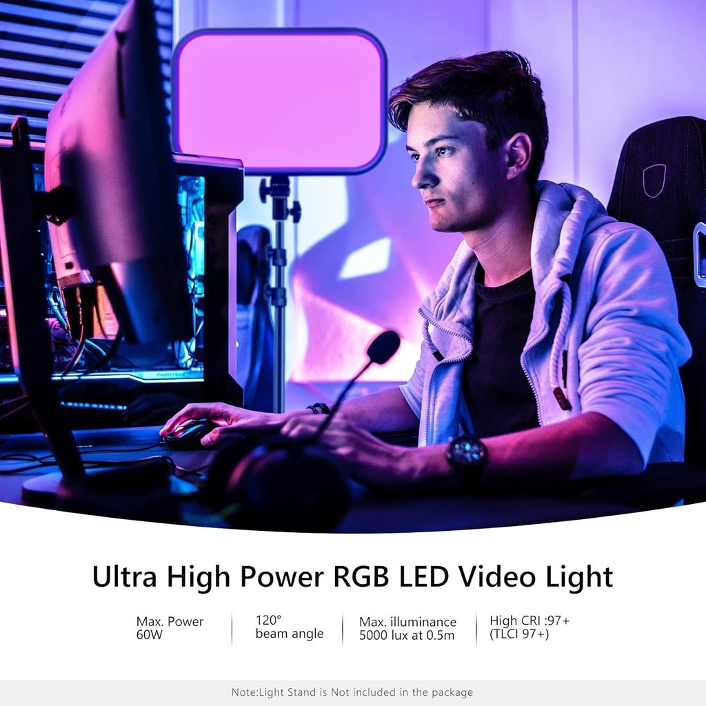 Neewer 60W 18.3 RGB LED Video แผงไฟอ่อนพร้อม APP ควบคุม 360°ครบสี