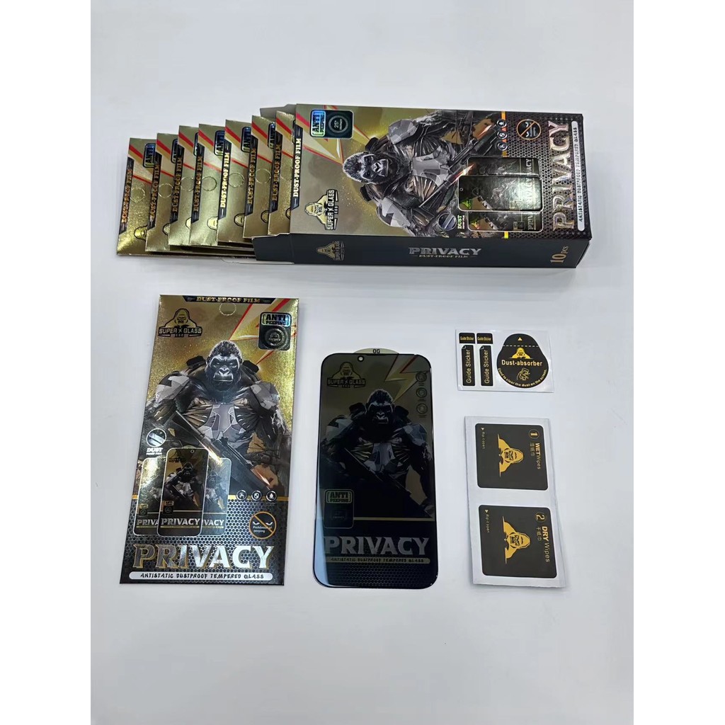 กล่องละ 10 ชิ้น สีดำ ฟิล์มกระจกกันมอง Black King Kong ESD 25°Privacy Glass IPHONE 10pcs A box