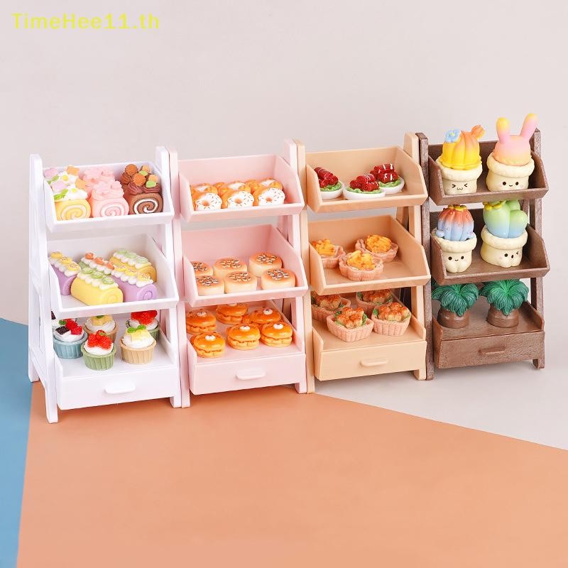 TimeHee 1/12 Dollhouse Flower Rack Storage Shelf Model Dollhouse เฟอร์นิเจอร์จําลองตกแต่ง Micro Scene Construction Props TH