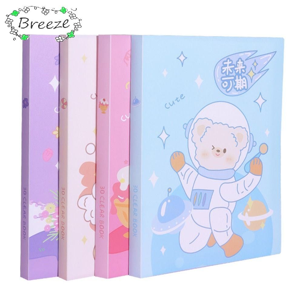 โฟลเดอร์แฟ้ม BREEZE, กระเป๋าใส 30/60 หน้า, กระเป๋าโค้งความจุขนาดใหญ่ A4 กันน้ํา