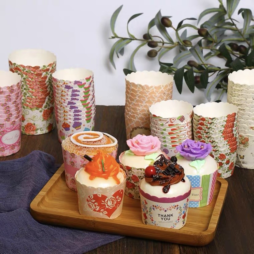 [SDW] pekanbaru/Paper Case Muffin Cupcake Round Motif (ต่อ 25 ชิ้น)