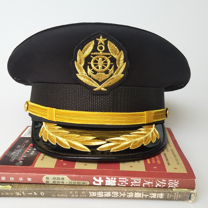 [สต๊อกพร้อมจากโรงงาน] Crew Big Cap Seaman Cap Captain Hat Big Brim Hat Hat Men Seaman Big Cap Perfor