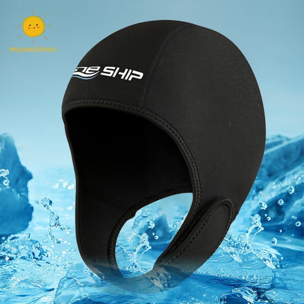 ☀Ms 2mm Neoprene Dive Hood Scuba Diving Hood หมวกว่ายน้ํายืดได้สําหรับกีฬาทางน้ํา Q