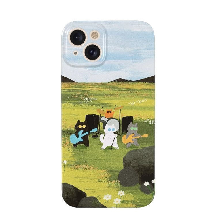 เคสโทรศัพท์ Samsung ลายแมวน่ารัก Prairie เข้ากันได้กับ S22 S23 S24 PLUS A34 A54 5G A55 สวยงามสูง A23 A53 A73 4G/5G ปกป้องเต็มรูปแบบ เคสแข็ง A04/A04E S24 ULTRA กันฝุ่น