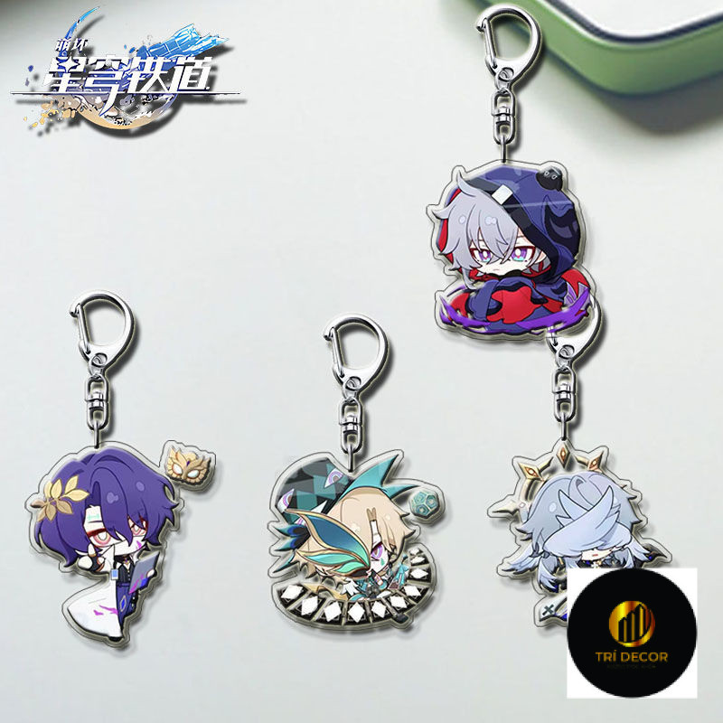 Honkai: Star Rail อะนิเมะพวงกุญแจผู้หญิงพวงกุญแจสําหรับผู้ชายพวงกุญแจอะคริลิครถ M
